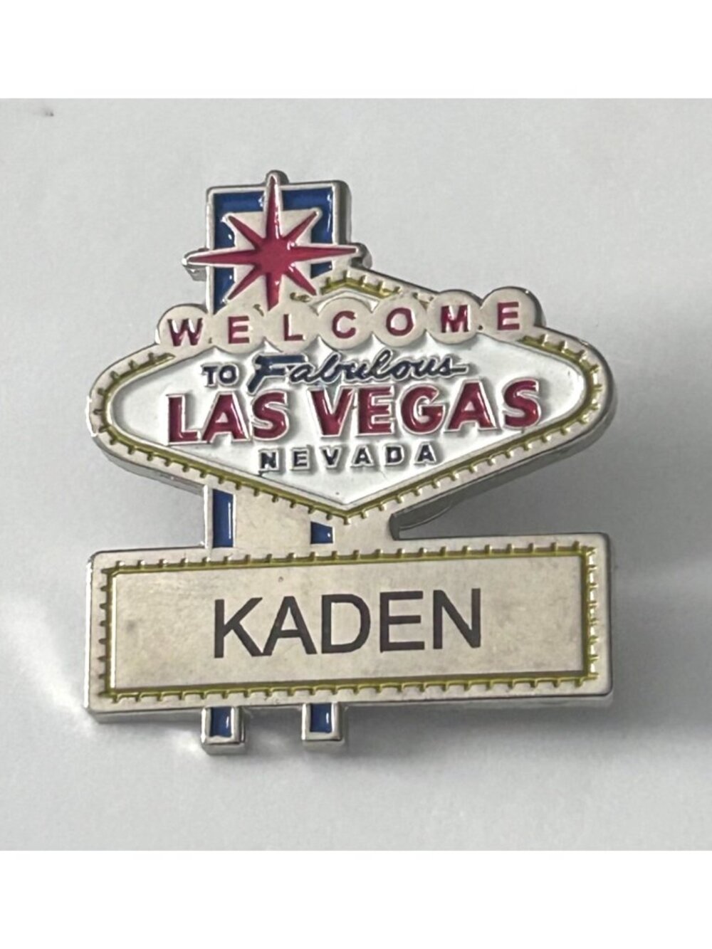 Welcome To Fabulous Las Vegas Nevada Name Badge Pin Kaden Souvenir